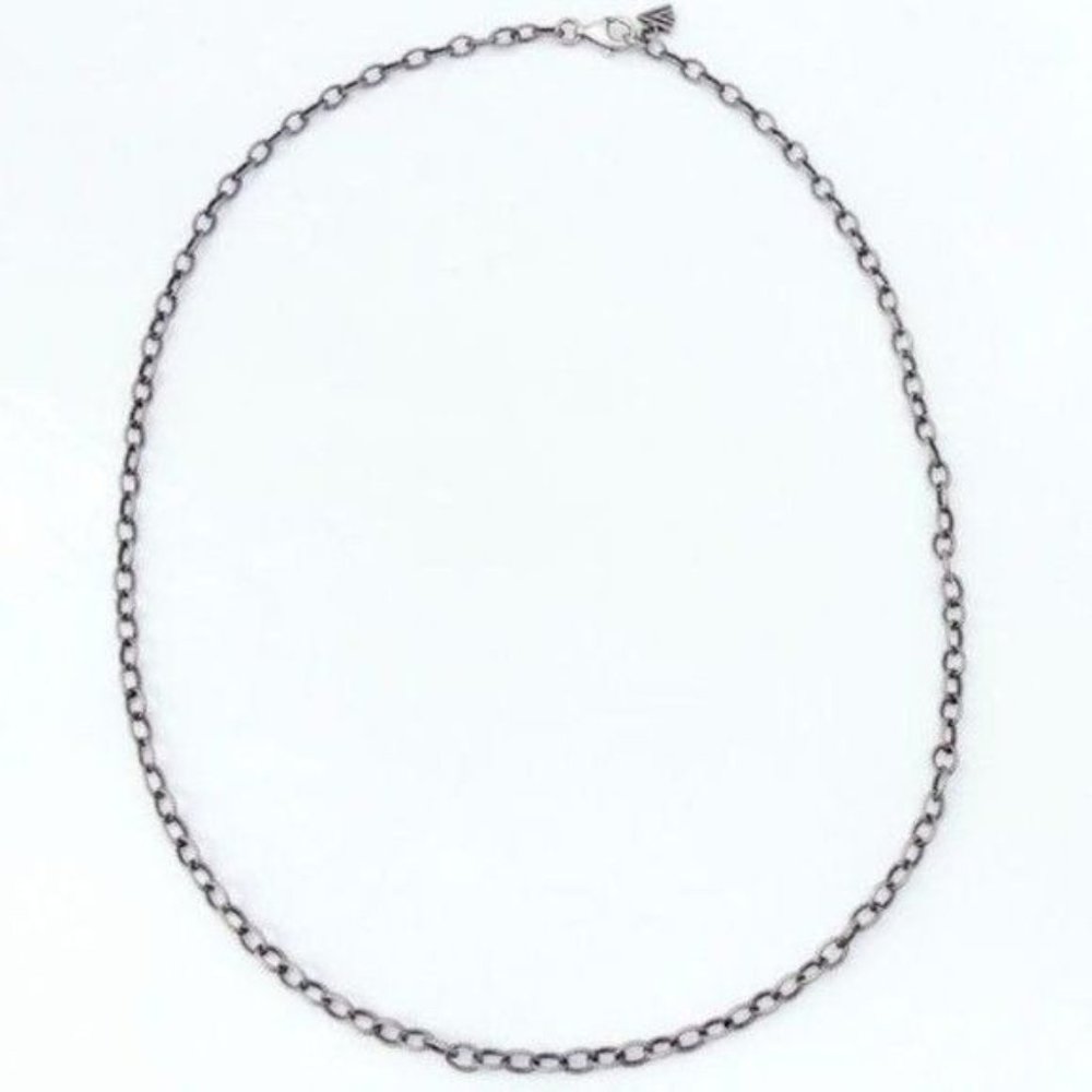 Silpada Vintage Oxidized 925 Sterling Silver Textured Oval Link 19" Necklace